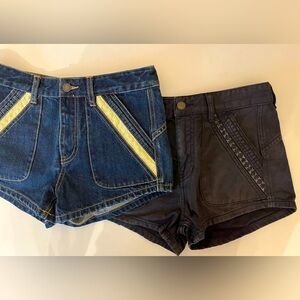 Lot of 2 Free People Denim Trim Pocket Shorts